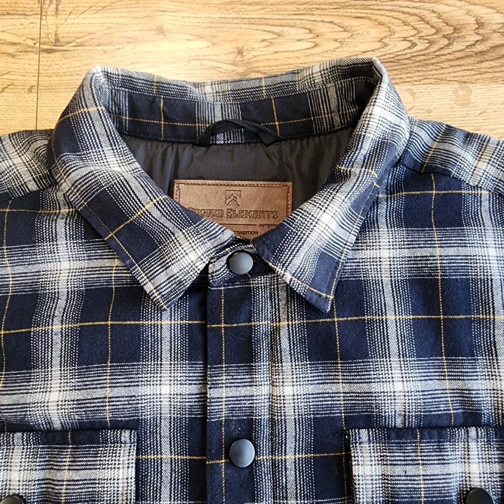Rugged Elements Utility Jacket Men Size XL Plaid Camping Cotton Blend - Picture 10 of 16